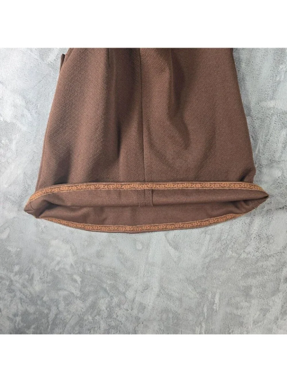 Vintage 1960s Chocolate Brown Textured Knit Knee Length A-Line Mod Dress (M)